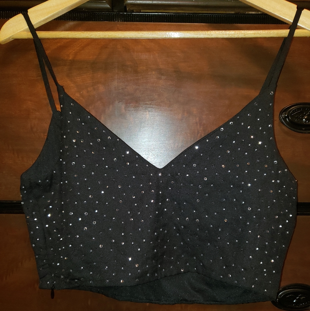 Zara sequins cropped top